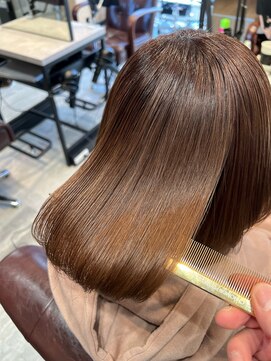 アディクト 東陽町西口(addict) ツヤツヤになる髪質改善＿ミルクティーブラウン＿ボブ［東陽町］