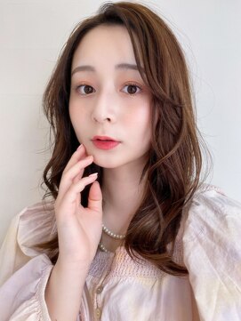 ポーチバイハニー オモテサンドウ(PORCH by HONEY omotesando) 大人可愛い20代30代40代小顔かきあげウエーブ×モカブラウン