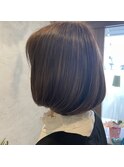ハイライトカラー・まるんとボブ！白髪ぼかしなどに！