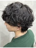 マッシュウルフ×波巻きパーマ