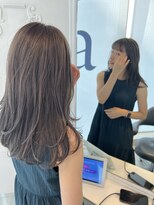 エアー 青山(AIR)&nbsp;ロングレイヤー/グレーベージュ/透明感/夏カラー