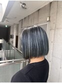 #アンブレラカラー#ハイトーン#ボブ#ブルーグレー#グレー