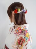 外ハネボブ卒業式袴タイトヘアアレンジ/成人式振袖卒園式教員様