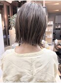 透明感カラー 似合わせカットボブ ケアブリーチ インナーカラー