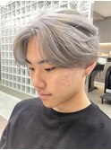 渋谷メンズハイトーンカラーミルクティーベージュセンターパート