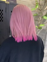 プネル(punel)&nbsp;裾カラーピンク　ケアブリーチ　原宿