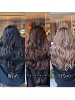 アンダーバーホワイト(_white) ハイライトブリーチ髪質改善トリートメントエクステ神戸三宮