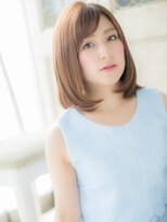 モッズ ヘア 福岡姪浜店(mod's hair)&nbsp;mod's姪浜/斜めバングヘーゼルブラウン艶感ストレートボブディj