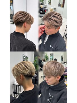 ジュール メンズ 大分(Joule men's) フェザーパーマ/バレイヤージュ/ブリーチカラー/[大分駅]