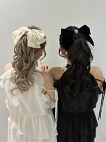 ヘアメイク アンク 編み込み&ポニーテール