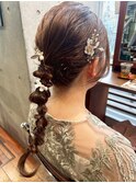 ヘアセット/編みおろし/パーティアレンジ/結婚式
