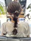 【ヘアアレンジ】ローポニー×編みおろし