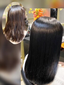 ダブルオーバイオーバーレイ 武蔵新城(w/o by Overlay) 自然に仕上がる縮毛矯正【施術例】〔武蔵新城〕〔縮毛矯正〕