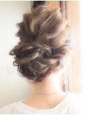 ヘアセット　編みおろし　メイク　成人式　着付け