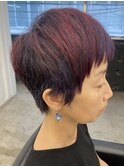 □ベリーショート＃イメチェン＃ワインレッド#メンズライク