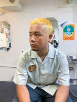 メリケンバーバーショップ フクオカ(MERICAN BARBERSHOP FUK)&nbsp;ハイライトマッシュパーマウルフアッシュブラック