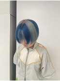 セクションカラー ブリーチ ショートボブ