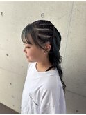 コーンロウ 自毛 特殊セット ハーフ イベントヘア