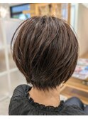 丸みショート×ミルクティー