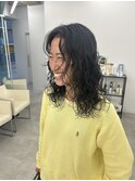 レイヤーカット/ロングパーマ/ウェットヘア