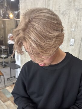 ヘアカロン 熊本本店(Hair CALON) メンズダブルカラーミルクティーベージュブリーチ熊本下通