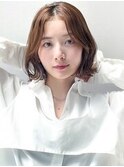 ひし形シルエット 小顔ウルフレイヤー ナチュラルグラデーション