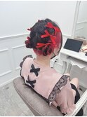 リボンで可愛く＊あみこみツインおだんご＊新井