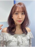 ピンクラベンダー×レイヤーカット