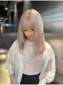 クラゲヘアー/小顔に見せるヘア/ココアベージュ/栄