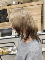 ネオリーブサイン 大森店(Neolive sign) ウルフカット×ミルクティーベージュ×毛先エンドカラー