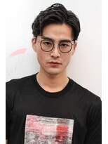 メリケンバーバーショップ コウベ(MERICAN BARBERSHOP KOBE) ワイルドツーブロックテクノサイドパートショート７３ビジカジ