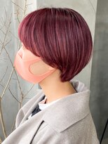 テトヘアー(teto hair)&nbsp;ショートボブピンクチェリーレッドブラウンイルミナカラー