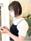 顎ボブ×オリーブグレージュ