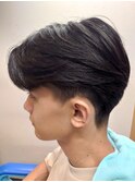 センターパート ト ショートマッシュ ツーブロック フェード