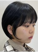 大人マッシュショート丸みショート黒髪ショートベリーショート