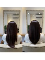 ハッコ(hacco) 艶髪ロング/アッシュブラック/ストレート/内巻き