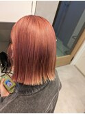 くすみピンク×切りっぱなしボブ◎小國綾か