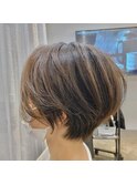 ボブルフ/小顔/ネビージュ/マッシュショート/大人ボブ