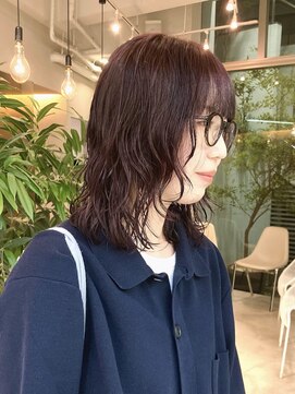 シアン(SYAN) ニュアンスパーマ/ミディアム/ブリーチなし/ボルドー/暖色【s】