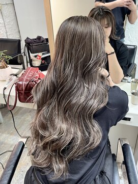 ブレンド 渋谷(BLend) ホワイトグレージュミニウルフデジタルパーマチェリーブラウン