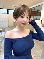 アンバー 池袋(amber)&nbsp;アプリコットオレンジ/ハイライトカラー/奥行きショート[池袋駅]