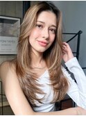 ブリーチハイライト髪質改善ダブルカラーレイヤーカット