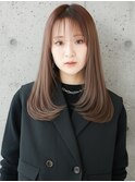 ゆるふわミディアム/ハッシュカット/ベージュ/韓国レイヤー