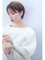 ムウ 難波(MOU)&nbsp;ナチュラルボブ暗めカラーグランマッシュデザインカラー20代30代