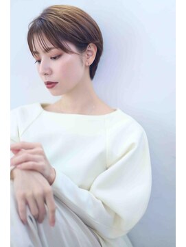 ムウ 難波(MOU) ナチュラルボブ暗めカラーグランマッシュデザインカラー20代30代