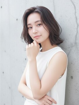 ヘアサロンエム 大宮東口(HAIR SALON M) グレージュ×切りっぱなしボブ×20代30代外/顔周り/ブリーチ