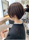 【サロンワーク】スモーキーブラウンのショートボブ。