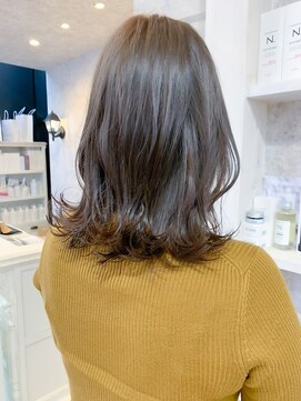 キャアリー(Caary) 福山市美容室Caary人気 切りっぱなしくすみマロンブラウンカラー