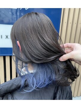 アクト(ACT) インナーカラー/イヤリングカラー/ブルー/ウェーブ巻き