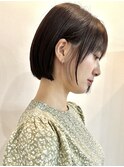 ぱっつん前髪×アイロンなしで収まる！お手入れ楽ちんボブ